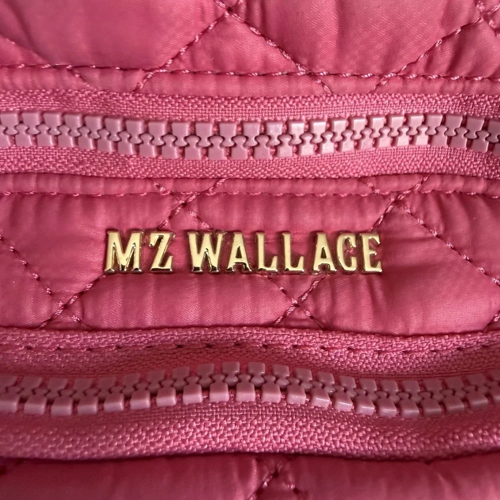 MZ Wallace Zinnia Pink Metro Quilted Sling Fanny Pack Belt Bag Handbag Purse